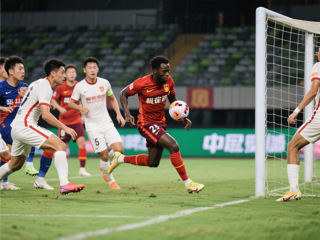 布彭扎势如破竹突袭禁区劲射得分,浙江3-0占优 当比赛进行到关键时刻,布彭扎展现了他作为